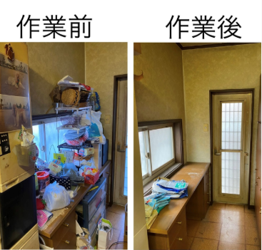 泉佐野の便利屋ぐちぱによるキッチン・室内整理の作業前後